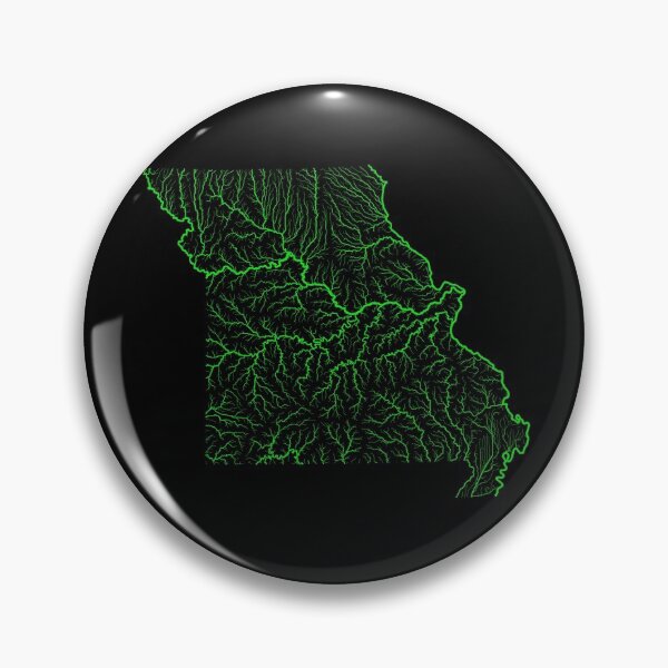 Item preview, Missouri River Basin Map in Rainbow Colours with Black Background designed and sold by GrasshopperGeo.