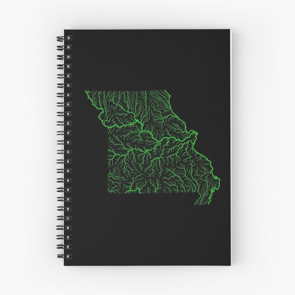 Item preview, Missouri River Basin Map in Rainbow Colours with Black Background designed and sold by GrasshopperGeo.