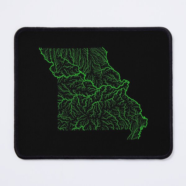 Item preview, Missouri River Basin Map in Rainbow Colours with Black Background designed and sold by GrasshopperGeo.