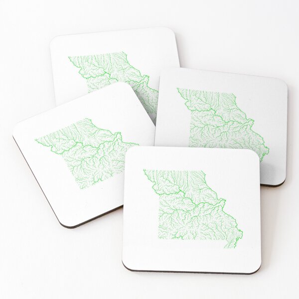 Item preview, Missouri River Basin Map in Rainbow Colours with White Background designed and sold by GrasshopperGeo.