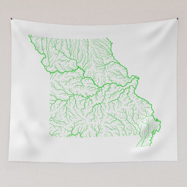 Item preview, Missouri River Basin Map in Rainbow Colours with White Background designed and sold by GrasshopperGeo.