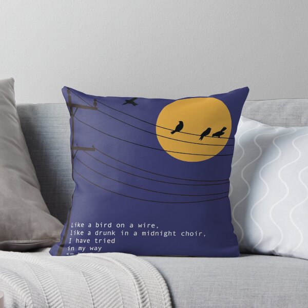 Item preview, Leonard Cohen Bird on a Wire poetry art designed and sold by PrintsBySadie.