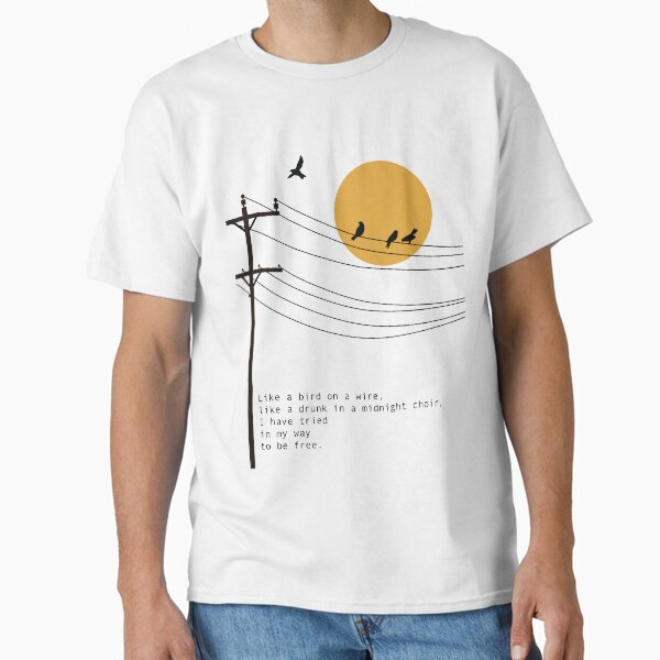 Item preview, Leonard Cohen Bird on a Wire poetry art designed and sold by PrintsBySadie.