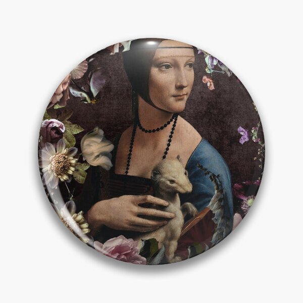 Item preview, Lady with an Ermine and flowers Botanical Night Garden Nightgarden designed and sold by UtArt.