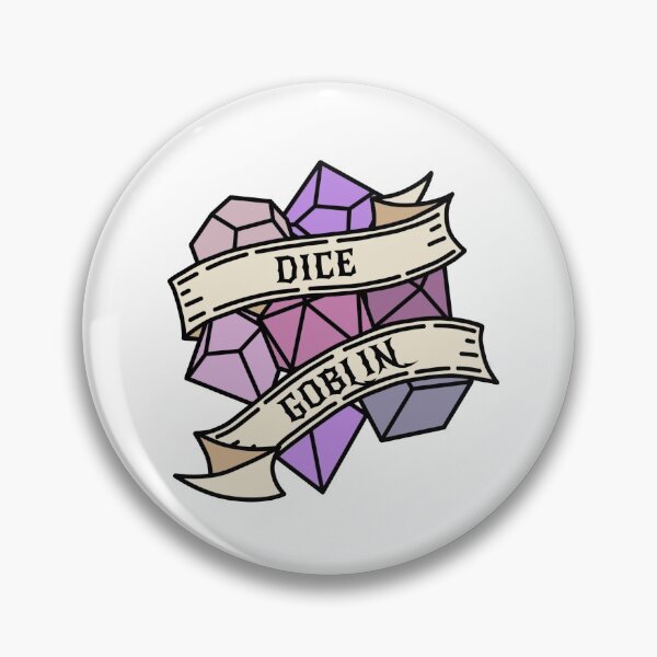 Item preview, Purple tone "Dice Goblin" tattoo style DnD dice designed and sold by CritHappensDice.