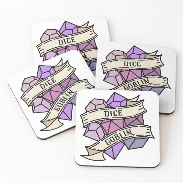 Item preview, Purple tone "Dice Goblin" tattoo style DnD dice designed and sold by CritHappensDice.