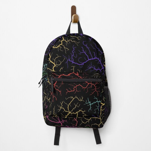 Item preview, New Brunswick River Basin Map in Rainbow Colours with Black Background designed and sold by GrasshopperGeo.