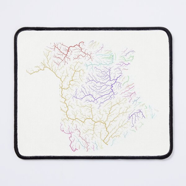 Item preview, New Brunswick River Basin Map in Rainbow Colours with White Background designed and sold by GrasshopperGeo.