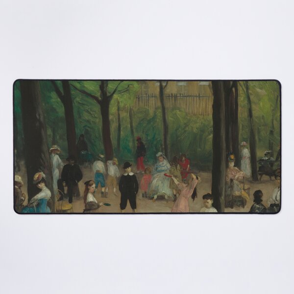 Luxembourg Gardens Oil Painting by William James Glackens Desk Mat