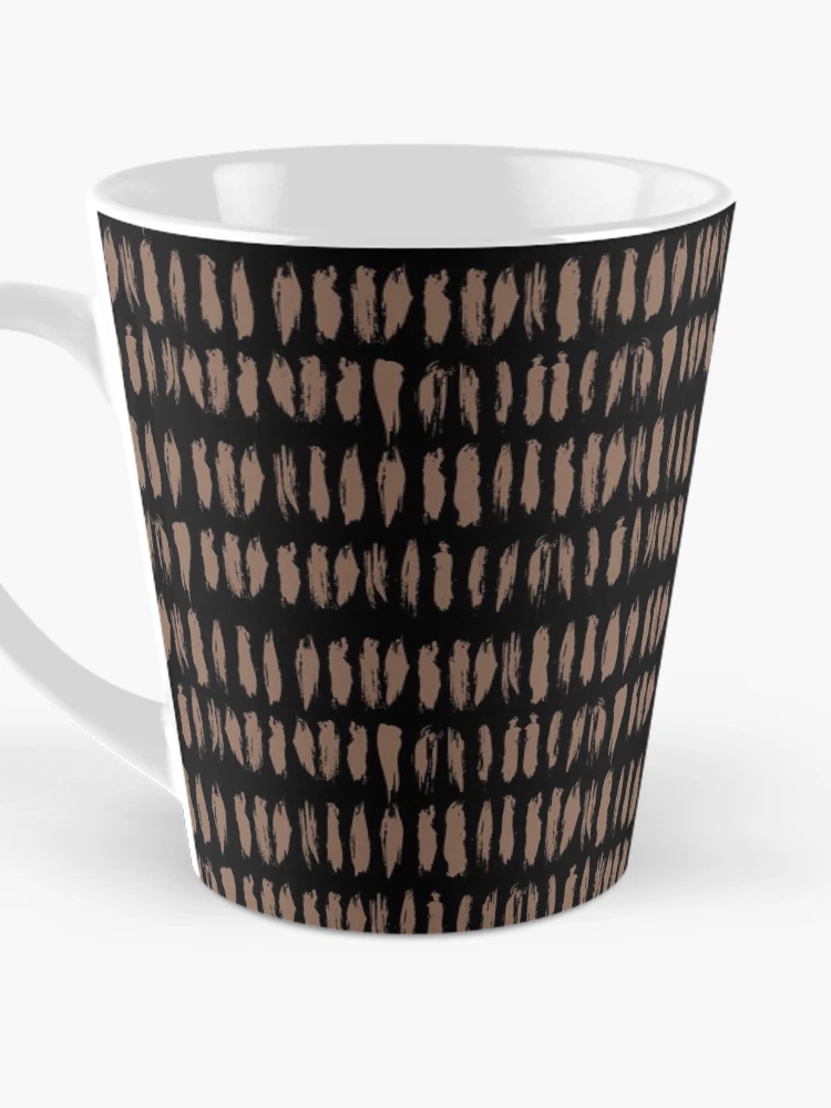 Thumbnail 3 von 4, Kaffeebecher, Mid-tone Brown and Black Stripe Dash Lines Pattern Pairs Dunn & Edwards 2022 Color of the Year Art & Craft DET682 - Colour Trends - Hue - Shade designt und verkauft von ColorOfTheYears.
