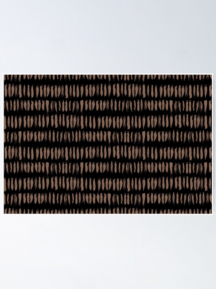 Thumbnail 1 von 3, Poster, Mid-tone Brown and Black Stripe Dash Lines Pattern Pairs Dunn & Edwards 2022 Color of the Year Art & Craft DET682 - Colour Trends - Hue - Shade designt und verkauft von ColorOfTheYears.