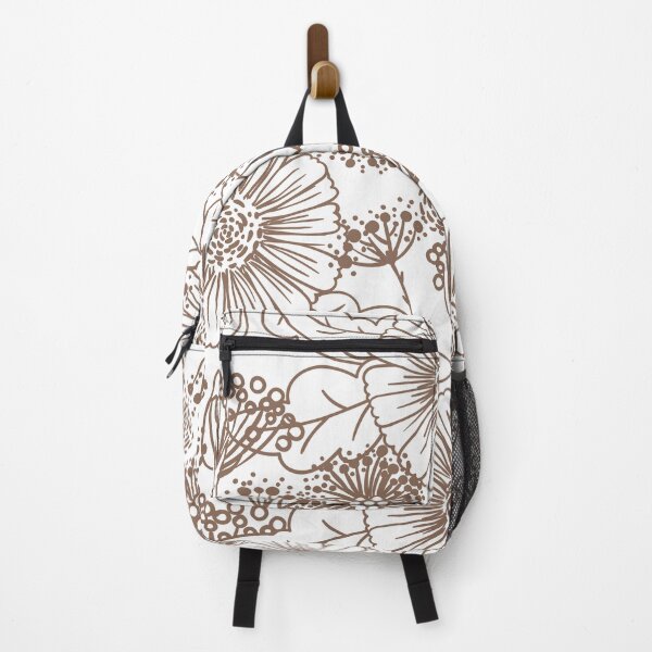 Artikelvorschau, Mid-tone Brown and White Hand Drawn Floral Pattern Pairs Dunn & Edwards 2022 Color of the Year Art & Craft DET682 - Colour Trends - Hue - Shade entworfen und verkauft von ColorOfTheYears.