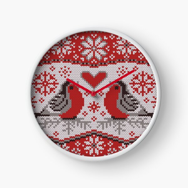 Bouvreuils Jacquard Horloge