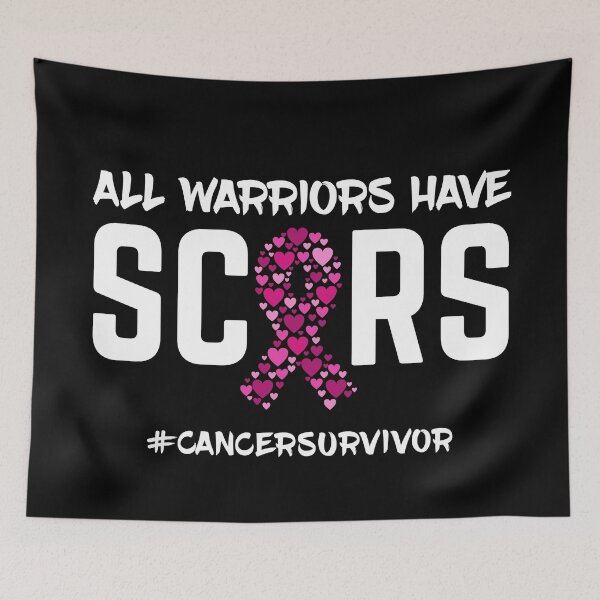 Item preview, All Warriors Have Scars - Breast Cancer Awareness Support  designed and sold by AwarenessCloud.