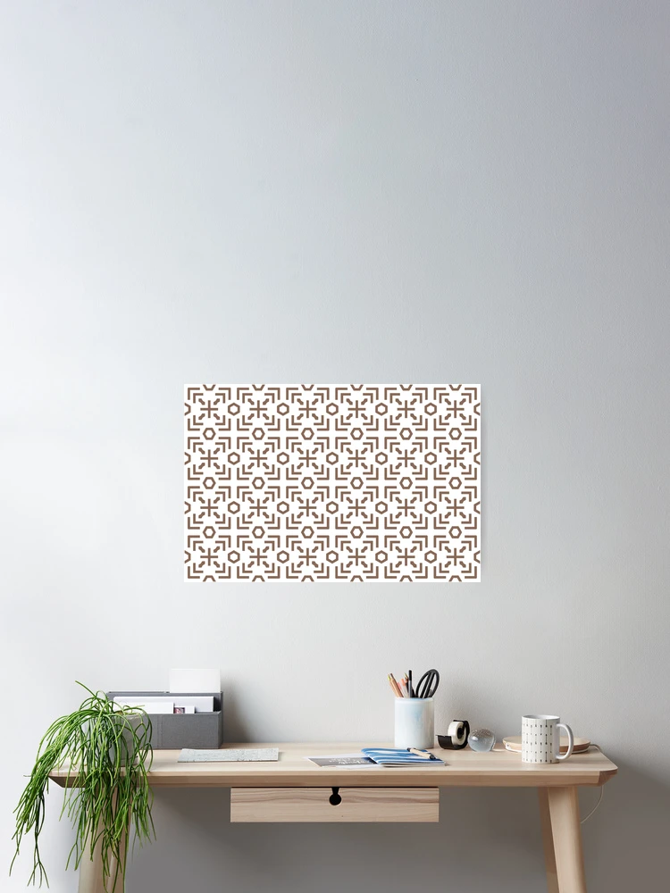 Imagen 2 de 3, Póster con la obra Mid-tone Brown and White Art Deco Abstract Pattern Pairs Dunn & Edwards 2022 Color of the Year Art & Craft DET682 - Colour Trends - Hue - Shade, diseñada y vendida por ColorOfTheYears.