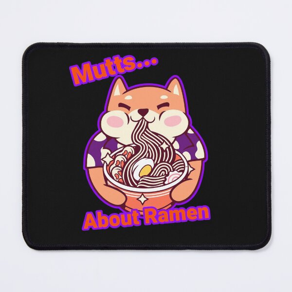 Item preview, Mutts about ramen, happy shiba dog eating noodles, funny pun, kawaii designed and sold by allycat57.