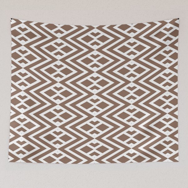 Artikelvorschau, Mid-tone Brown and White Shape Tile Pattern 2 Pairs Dunn & Edwards 2022 Color of the Year Art & Craft DET682 - Colour Trends - Hue - Shade entworfen und verkauft von ColorOfTheYears.