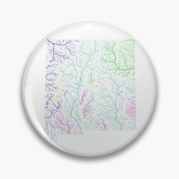 Item preview, New Mexico River Basin Map in Rainbow Colours with White Background designed and sold by GrasshopperGeo.