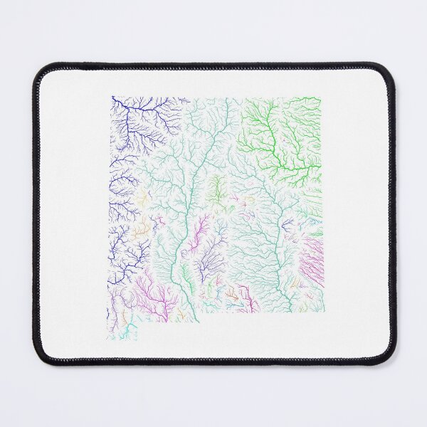 Item preview, New Mexico River Basin Map in Rainbow Colours with White Background designed and sold by GrasshopperGeo.