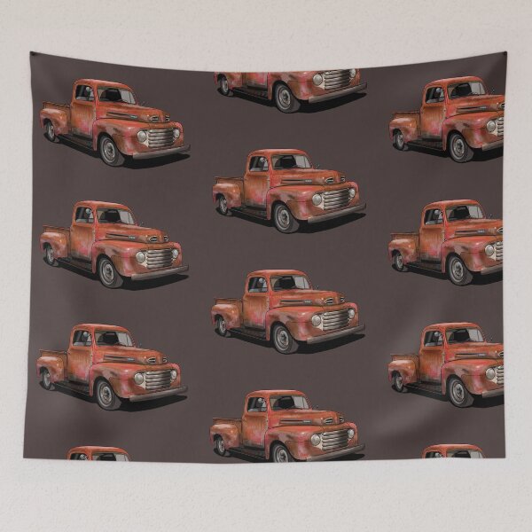 Item preview, Rusty 1950 Ford F1 Pickup Truck in red designed and sold by candc-retro.