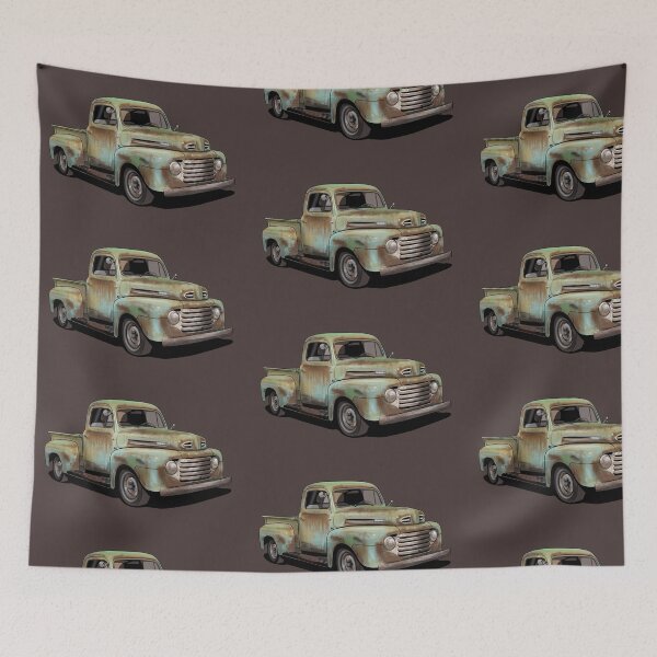 Item preview, Rusty 1950 Ford F1 Pickup Truck in light blue designed and sold by candc-retro.