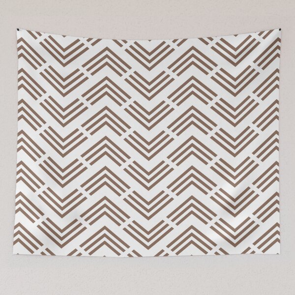 Artikelvorschau, Mid-tone Brown and White Chevron Arrow Pattern Pairs Dunn & Edwards 2022 Color of the Year Art & Craft DET682 - Colour Trends - Hue - Shade entworfen und verkauft von ColorOfTheYears.