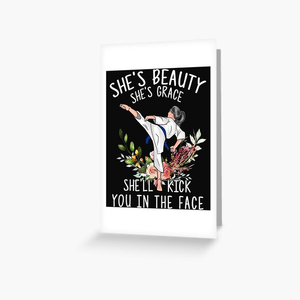 Shes Beauty Shes Grace Shell Kick You In The Face Greeting Card By Sadieeleona Redbubble 3123