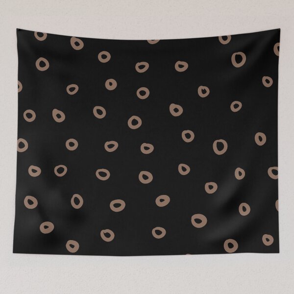 Artikelvorschau, Mid-tone Brown and Black Hoop Circle Pattern Pairs Dunn & Edwards 2022 Color of the Year Art & Craft DET682 - Colour Trends - Hue - Shade entworfen und verkauft von ColorOfTheYears.