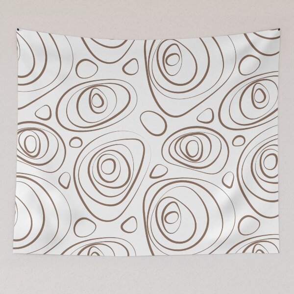 Artikelvorschau, Mid-tone Brown and White Retro Circle Pattern Pairs Dunn & Edwards 2022 Color of the Year Art & Craft DET682 - Colour Trends - Hue - Shade entworfen und verkauft von ColorOfTheYears.