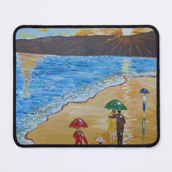 Item preview, Colourful Umbrellas at Sunset by the Sea designed and sold by Casimirasart.