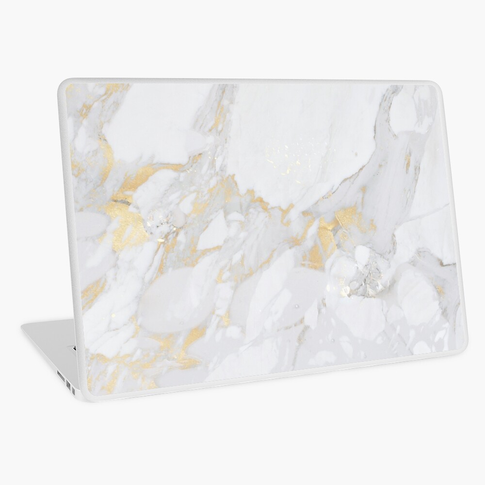Marble with Gold Laptop Skin
