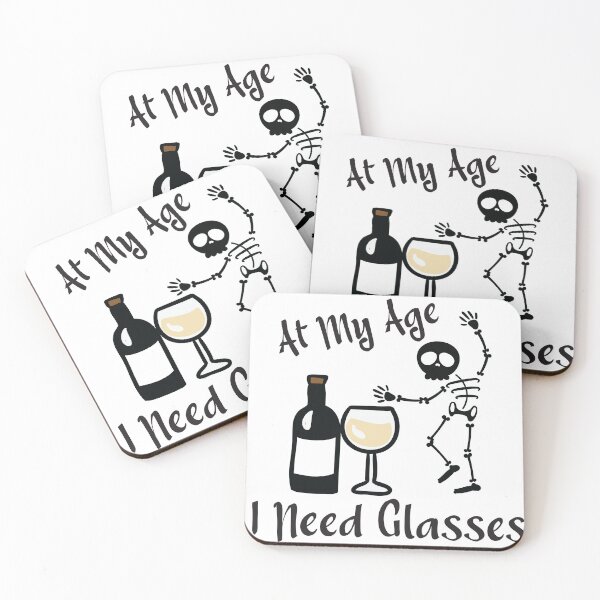Item preview, At My Age I Need Glasses Classic T-shirt Skeleton with wine Essential T-shirt designed and sold by Achrafilla1.