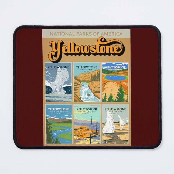 Item preview, Yellowstone National Park Landmark Collage designed and sold by KrisSidDesigns.