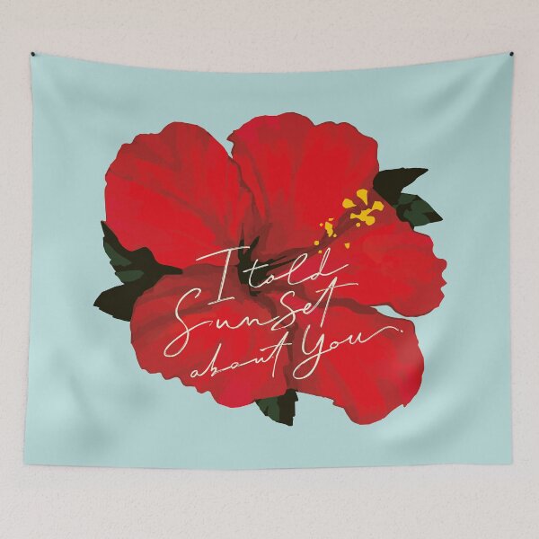 Item preview, I Told Sunset About You - Hibiscus Flower n.2 light blue designed and sold by marina ralston.