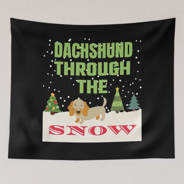 Item preview, Dachshund Through the Snow Winterscape Pun designed and sold by ACC .