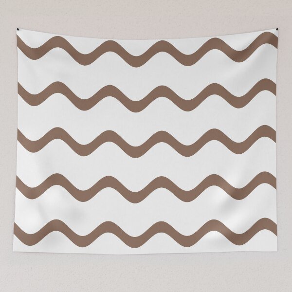 Artikelvorschau, Mid-tone Brown and White Rippled Stripe Pattern Pairs Dunn & Edwards 2022 Color of the Year Art & Craft DET682 - Colour Trends - Hue - Shade entworfen und verkauft von ColorOfTheYears.