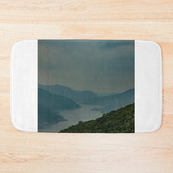 Item preview, Panoramic View over Alpine lake Lugano and Mountain in a Cloudy Day designed and sold by Mats Silvan.