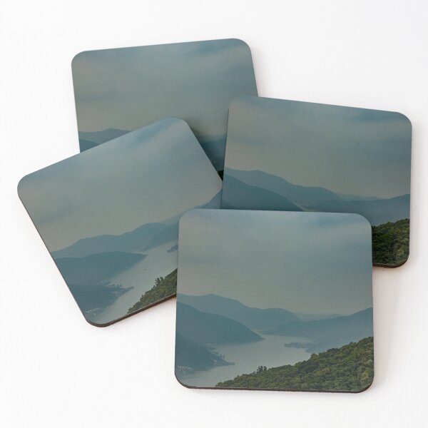 Item preview, Panoramic View over Alpine lake Lugano and Mountain in a Cloudy Day designed and sold by Mats Silvan.