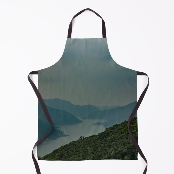 Item preview, Panoramic View over Alpine lake Lugano and Mountain in a Cloudy Day designed and sold by Mats Silvan.
