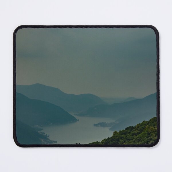Item preview, Panoramic View over Alpine lake Lugano and Mountain in a Cloudy Day designed and sold by Mats Silvan.