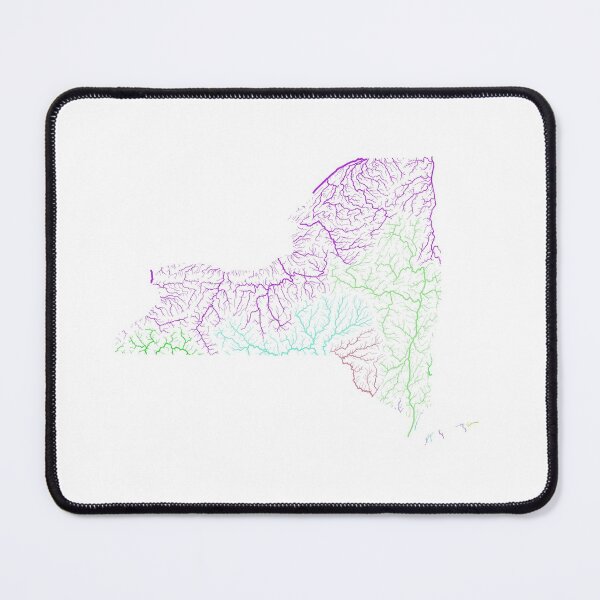 Item preview, New York River Basin Map in Rainbow Colours with White Background designed and sold by GrasshopperGeo.