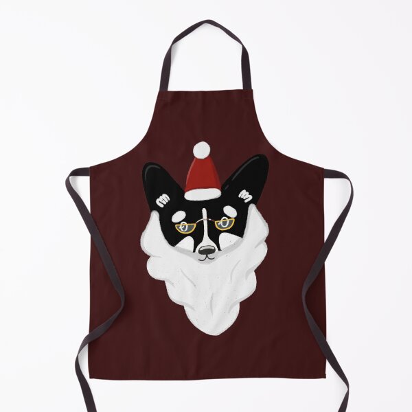 Item preview, Welsh corgi Santa Claus black and white designed and sold by gavayka.