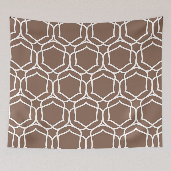 Artikelvorschau, Mid-tone Brown and White Shape Tile Pattern 2 Pairs Dunn & Edwards 2022 Color of the Year Art & Craft DET682 - Colour Trends - Hue - Shade entworfen und verkauft von ColorOfTheYears.