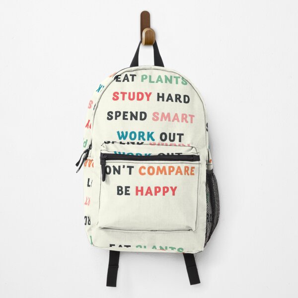 Item preview, Good vibes quote, Eat plants, study hard, spend smart, work out, don't compare, be happy designed and sold by Spallutos.