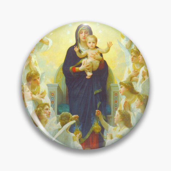 Item preview, ReTouched The Queen of the angels, W. Bouguereau, year 1900 oil on canvas, The Virgin with angels designed and sold by LifeIsAGiftD.