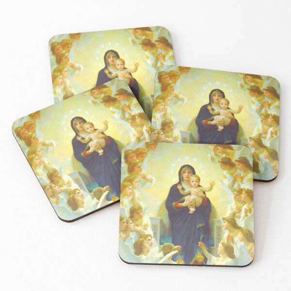 Item preview, ReTouched The Queen of the angels, W. Bouguereau, year 1900 oil on canvas, The Virgin with angels designed and sold by LifeIsAGiftD.