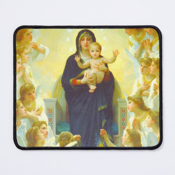 Item preview, ReTouched The Queen of the angels, W. Bouguereau, year 1900 oil on canvas, The Virgin with angels designed and sold by LifeIsAGiftD.