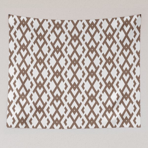 Artikelvorschau, Mid-tone Brown and White Vertical Zig Zag Pattern Pairs Dunn & Edwards 2022 Color of the Year Art & Craft DET682 - Colour Trends - Hue - Shade entworfen und verkauft von ColorOfTheYears.