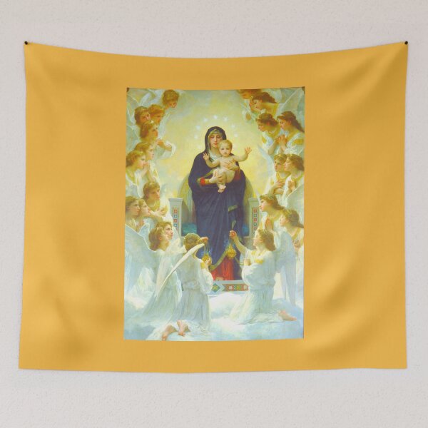 Item preview, ReTouched The Queen of the angels, W. Bouguereau, year 1900 oil on canvas, The Virgin with angels designed and sold by LifeIsAGiftD.