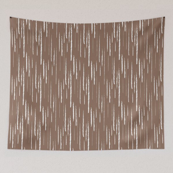 Artikelvorschau, Mid-tone Brown and White Vertical Stripe Pattern Pairs Dunn & Edwards 2022 Color of the Year Art & Craft DET682 - Colour Trends - Hue - Shade entworfen und verkauft von ColorOfTheYears.